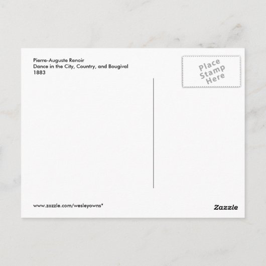 Renoir - Dance in de stad, het Land, en Bougival Briefkaart (Achterkant)
