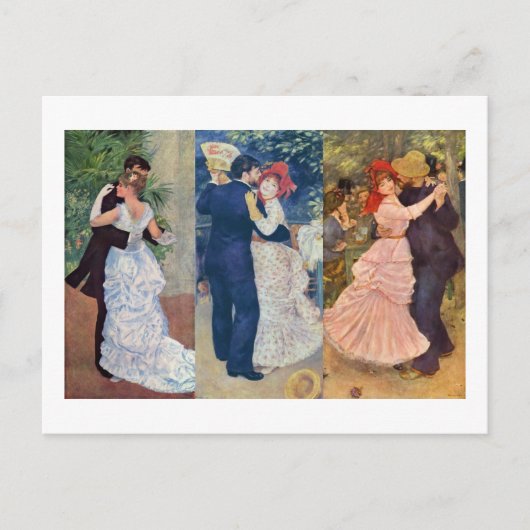 Renoir - Dance in de stad, het Land, en Bougival Briefkaart (Voorkant)