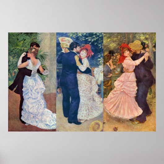 Renoir - Dance in de stad, het Land, en Bougival Poster (Voorkant)