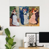 Renoir - Dance in de stad, het Land, en Bougival Poster (Thuiskantoor)