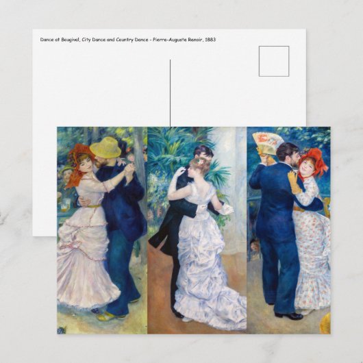 Renoir - Dance serie: Bougival, City & Country Briefkaart (Voorkant / Achterkant)
