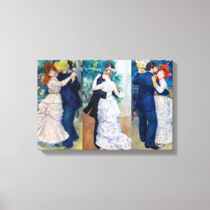 Renoir - Dance serie: Bougival, City & Country Canvas Afdruk