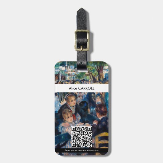 Renoir - Dans bij de Moulin de la Galette - QR Cod Bagagelabel (Voorkant verticaal)