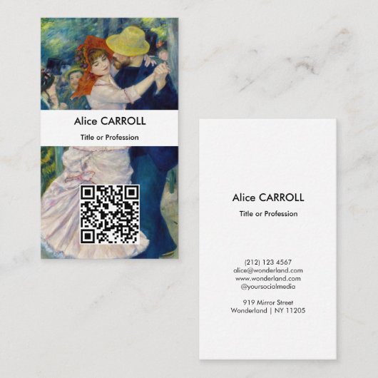 Renoir - Dans in Bougival - QR Code Visitekaartje (Voorkant / Achterkant)