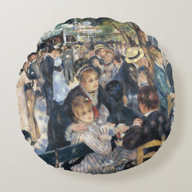 Renoir Dansen bij Moulin de la Galette Vintage Rond Kussen (Voorkant)