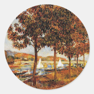 Renoir - De brug bij Argenteil in de herfst, Ronde Sticker