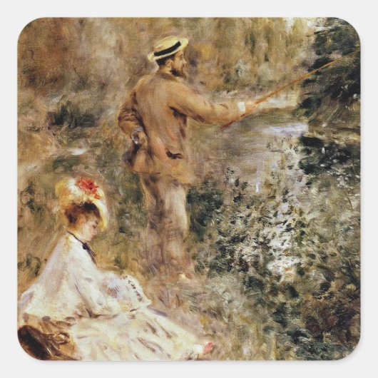 Renoir - De vissers Vierkante Sticker (Voorkant)