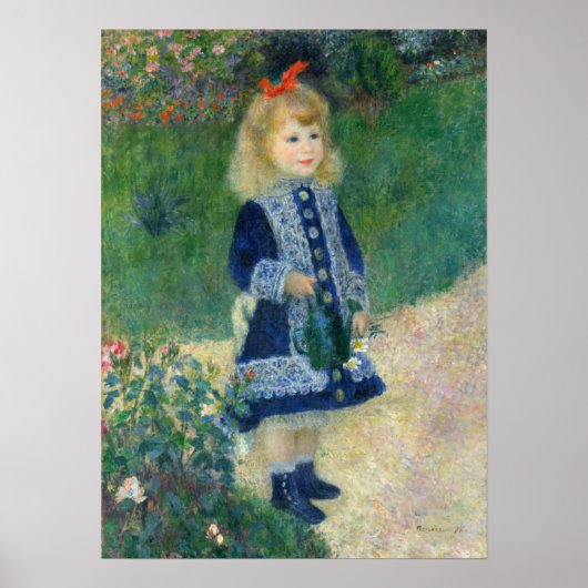 Renoir - een meisje met een waterbad poster (Voorkant)