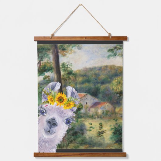Renoir Environs of Briey en de Fancy Llama Hangend Wandkleed (Voorkant)