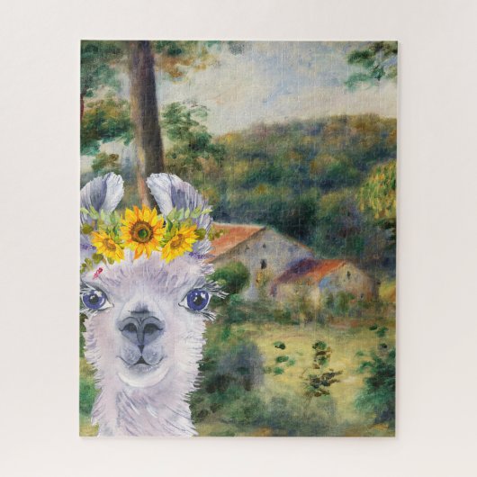 Renoir Environs of Briey en de Fancy Llama Legpuzzel (Verticaal)
