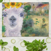 Renoir Environs of Briey en de Fancy Llama Theedoek (Gevouwen)