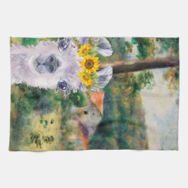 Renoir Environs of Briey en de Fancy Llama Theedoek