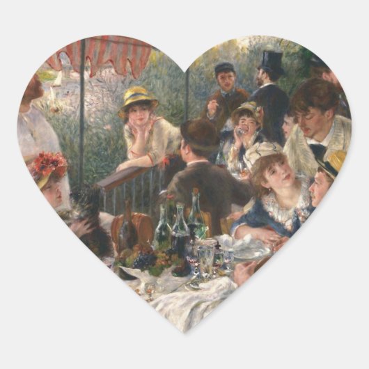 Renoir French Luncheon Boating Party Hart Sticker (Voorkant)