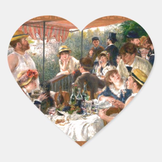 Renoir French Luncheon Boating Party Hart Sticker (Voorkant)