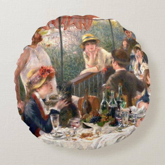 Renoir French Luncheon Boating Party Rond Kussen (Voorkant)