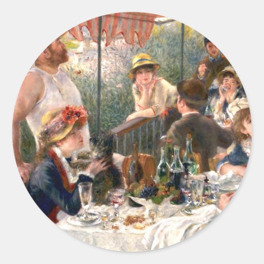 Renoir French Luncheon Boating Party Ronde Sticker (Voorkant)