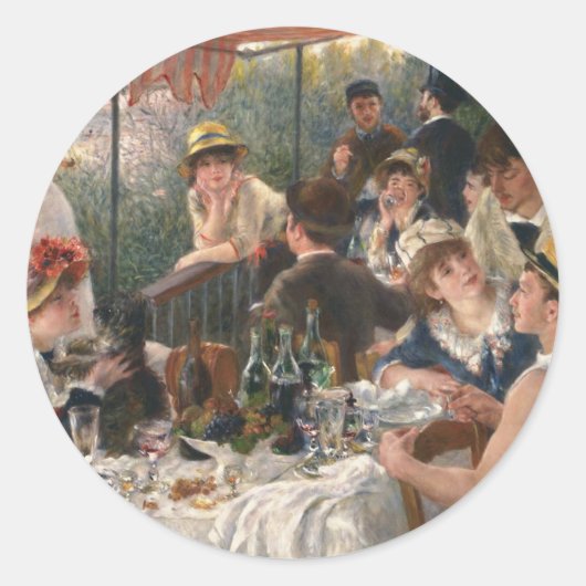 Renoir French Luncheon Boating Party Ronde Sticker (Voorkant)