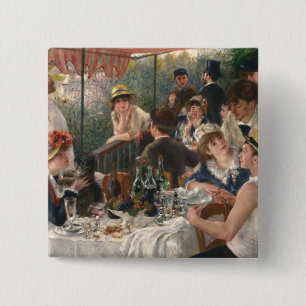 Renoir French Luncheon Boating Party Vierkante Button 5,1 Cm