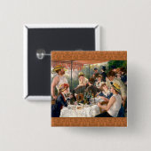 Renoir French Luncheon Boating Party Vierkante Button 5,1 Cm (Voorkant /achterkant)