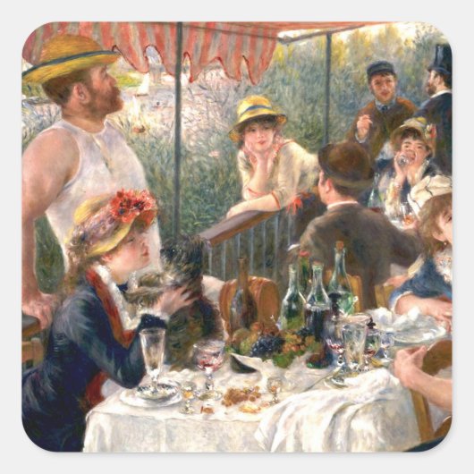 Renoir French Luncheon Boating Party Vierkante Sticker (Voorkant)