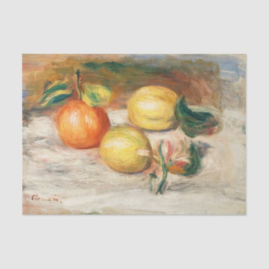 Renoir Fruit still Floral Lemon-ontkoppeling Tissuepapier (Voorkant)