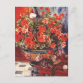 Renoir, Geraniums en Katten Briefkaart (Voorkant)