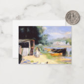 Renoir - Gezicht op Bougival, schilderkunst Notitiekaartje (Voorkant / Achterkant in situ)