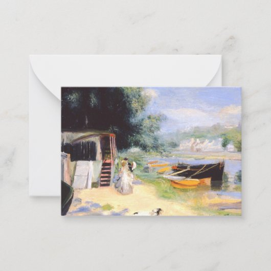 Renoir - Gezicht op Bougival, schilderkunst Notitiekaartje (Voorkant)