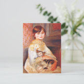 Renoir Girl met Briefkaart van katten (Staand voorkant)