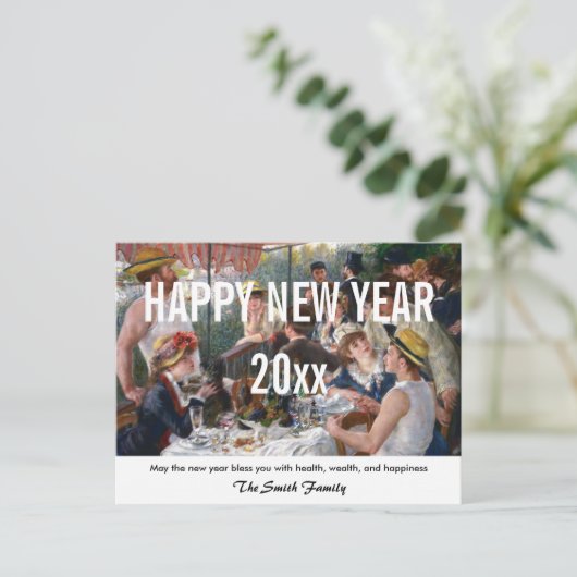 Renoir - Happy New Year / Luncheon Boating Party Briefkaart (Staand voorkant)