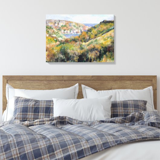 Renoir Hills in de baai van Moulin Huet Guernsey Canvas Afdruk (Insitu (Slaapkamer))