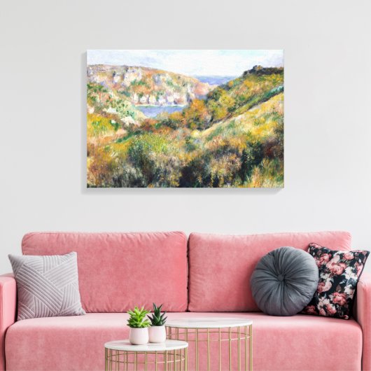 Renoir Hills in de baai van Moulin Huet Guernsey Canvas Afdruk (Insitu (Woonkamer))