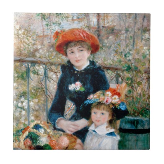 Renoir Impressionist Painting - Twee zussen Tegeltje (Voorkant)