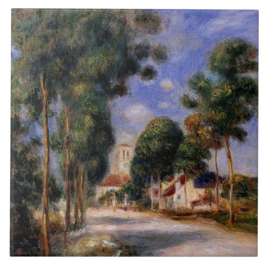 Renoir - Invoering van het dorp Essoyes Tegeltje (Voorkant)