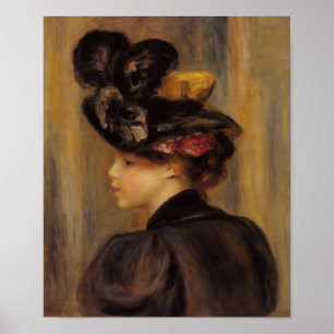 Renoir is een jonge vrouw met een zwart Pet Poster