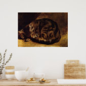 Renoir is een slaapkat poster (Keuken)