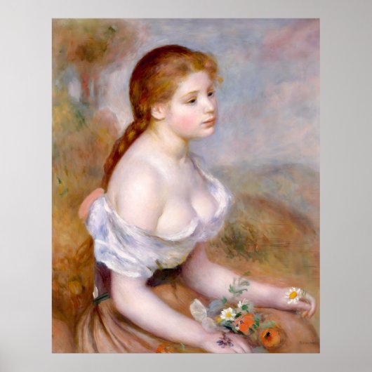 Renoir, jong meisje met madeliefjes, 1889 poster (Voorkant)