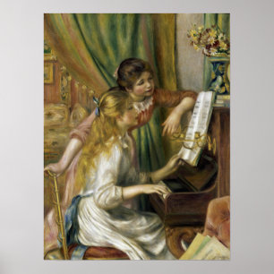 Renoir - Jonge meisjes aan de piano Poster