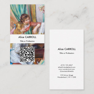 Renoir - Jonge meisjes aan de piano - QR Code Visitekaartje