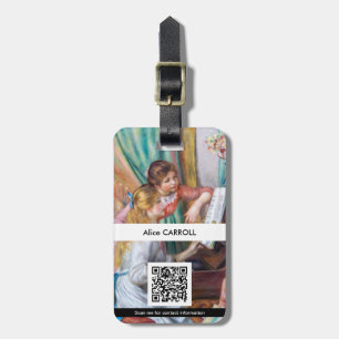 Renoir - Jonge meisjes bij de Piano - QR-code Bagagelabel