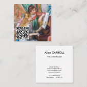 Renoir - Jonge meisjes bij de Piano - QR-code Vierkante Visitekaartje (Voorkant / Achterkant)