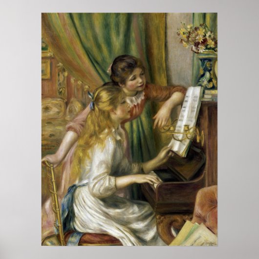 Renoir - Jonge meisjes in de Piano Poster (Voorkant)