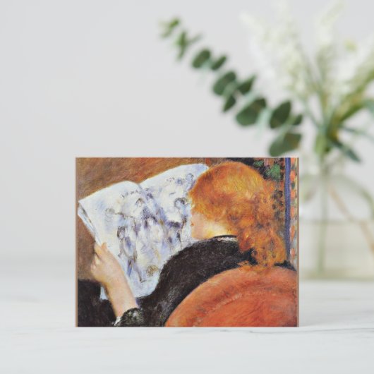 Renoir - Jonge vrouw die leest... Briefkaart (Staand voorkant)