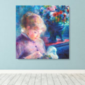 Renoir, Jonge Vrouw Naaiend Uitgerekt Canvas (Insitu (Houten vloer))