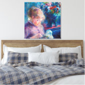 Renoir, Jonge Vrouw Naaiend Uitgerekt Canvas (Insitu (Slaapkamer))