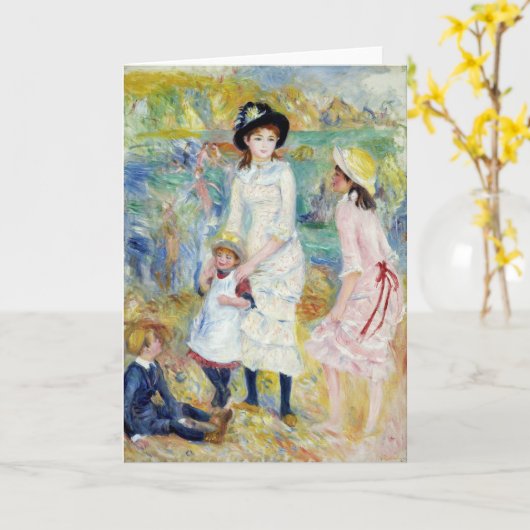 Renoir - Kinderen op de Seashore, Guernsey Kaart (Gele Bloem)