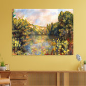 Renoir - Lakeside, landschapsschilderij Canvas Afdruk (Insitu (Woonkamer))