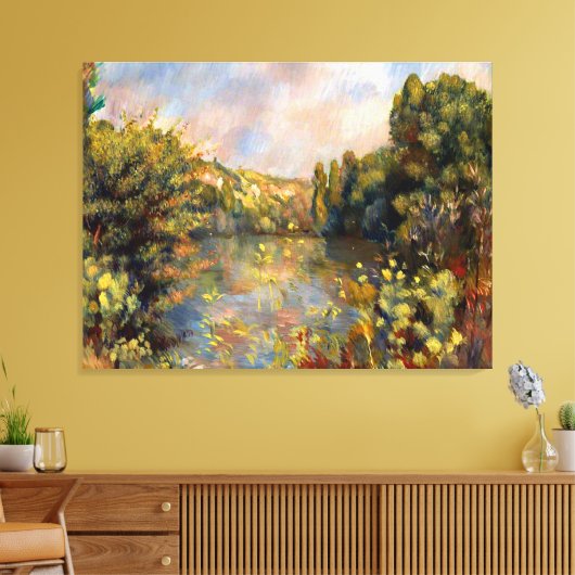 Renoir - Lakeside, landschapsschilderij Canvas Afdruk (Insitu (Woonkamer))