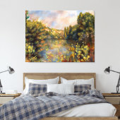 Renoir - Lakeside, landschapsschilderij Canvas Afdruk (Insitu (Slaapkamer))