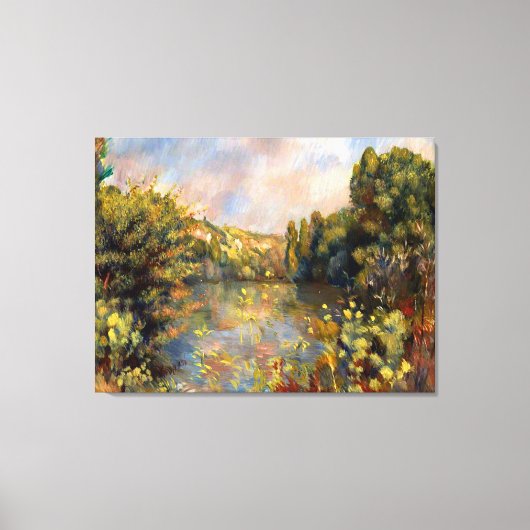 Renoir - Lakeside, landschapsschilderij Canvas Afdruk (Voorkant)